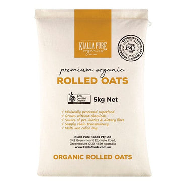 Kialla  Organic Rolled Oats (paper or calico bag) 5kg